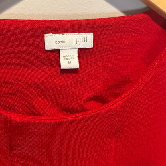 J. Jill Ponte Red Knee Length Shift Dress - size Medium - Picture 5 of 6